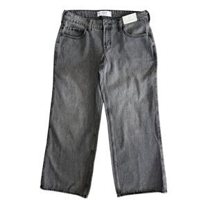 Hollister Low Rise Baggy Jeans Relaxed Fit Denim Wide Leg Black Wash 10 S New